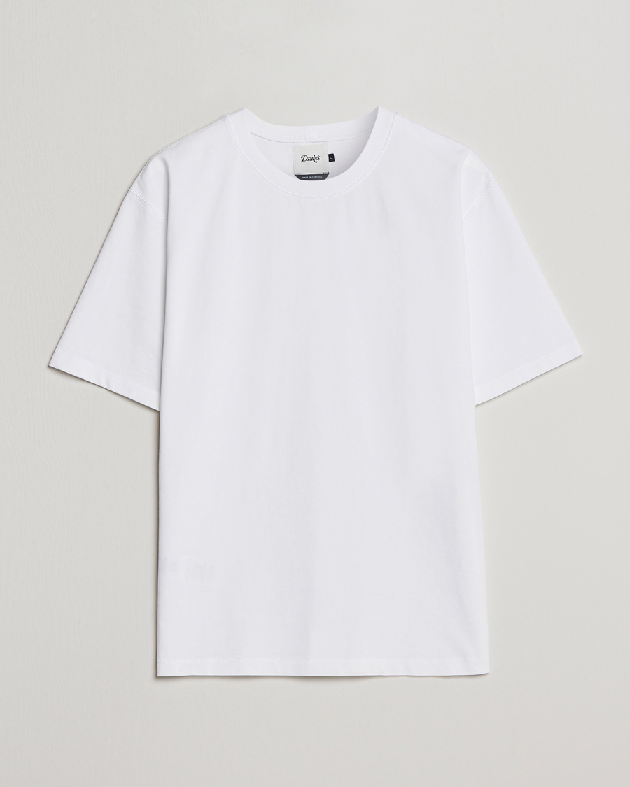 Uomini | T-shirt | Drake's | Short Sleeve Hiking T-Shirt White