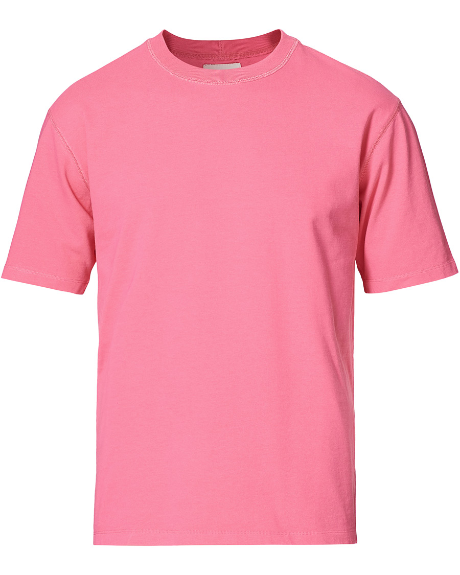 Uomini | T-shirt | Drake's | Cotton Crew Neck Hiking Tee Fuschia