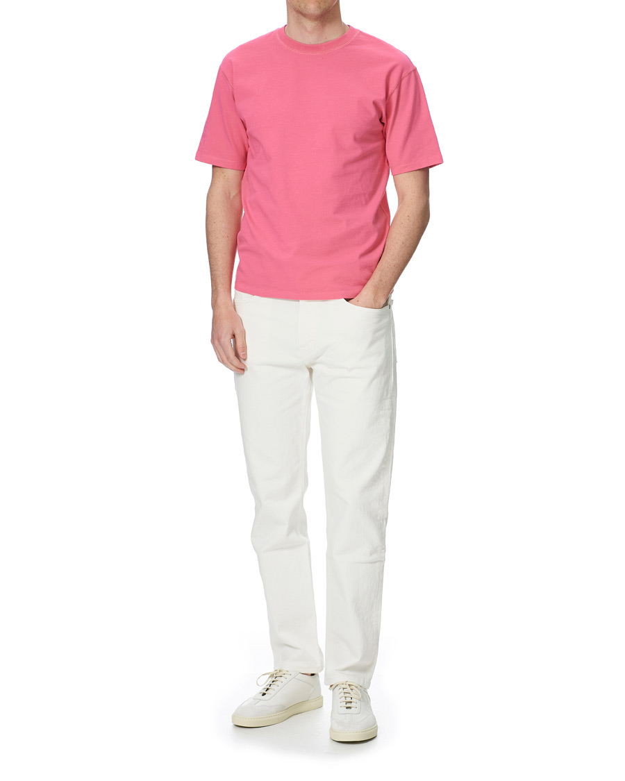 Uomini | T-shirt | Drake's | Cotton Crew Neck Hiking Tee Fuschia
