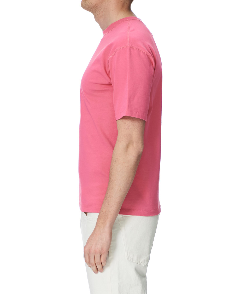 Uomini | T-shirt | Drake's | Cotton Crew Neck Hiking Tee Fuschia