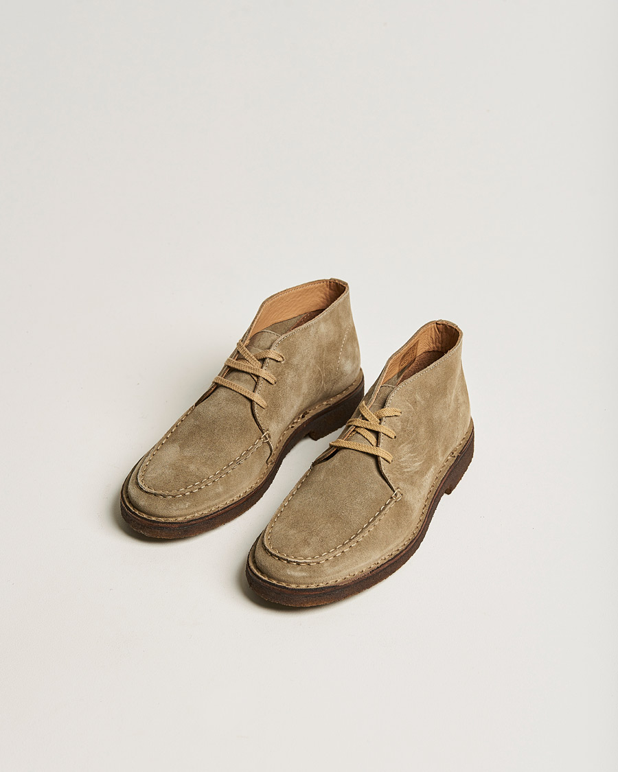 Uomini | Stivali | Drake's | Crosby Moc-Toe Suede Chukka Boots Sand