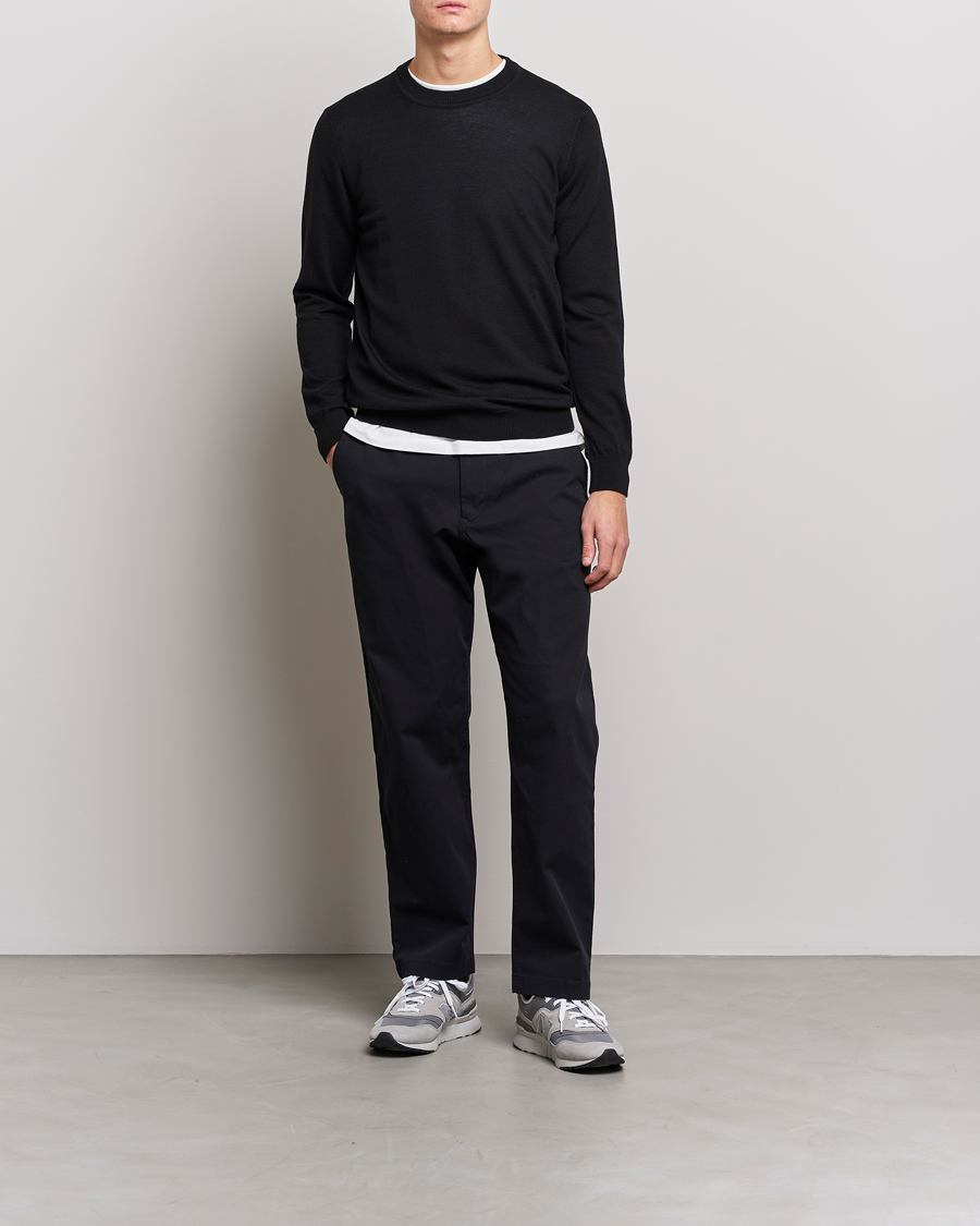 Uomini | Maglieria | NN07 | Ted Merino Crew Neck Pullover Black