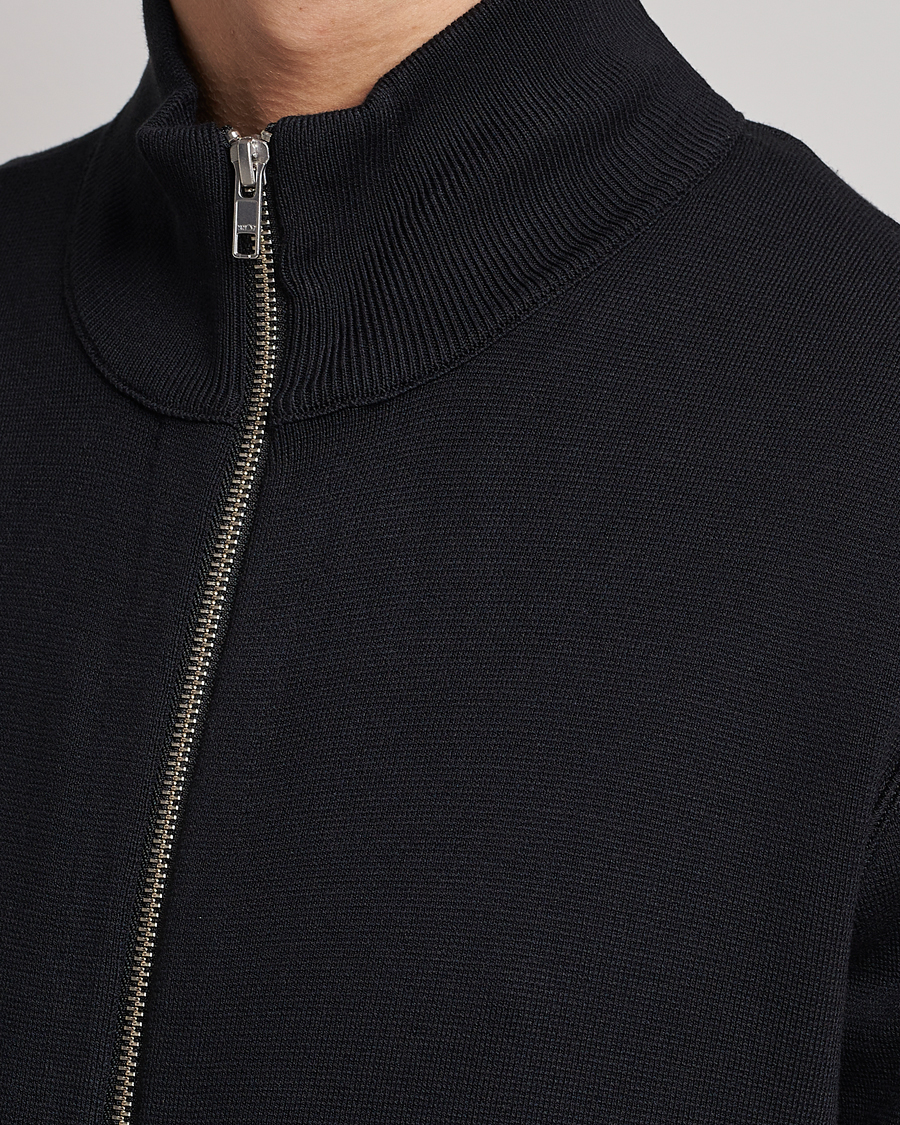 Uomini | Maglieria | NN07 | Luis Knitted Full-Zip Sweater Black