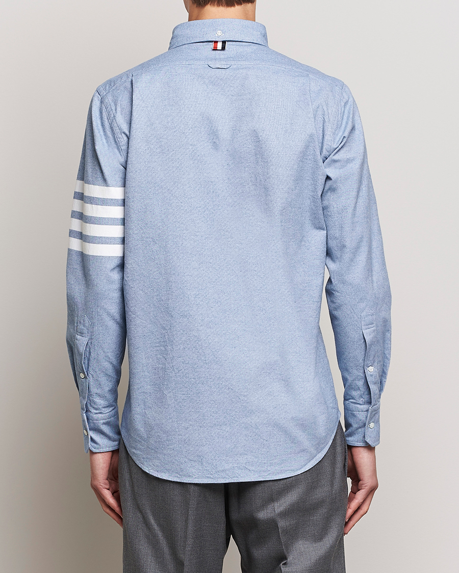 Uomini | Camicie | Thom Browne | 4-Bar Flannel Shirt Light Blue