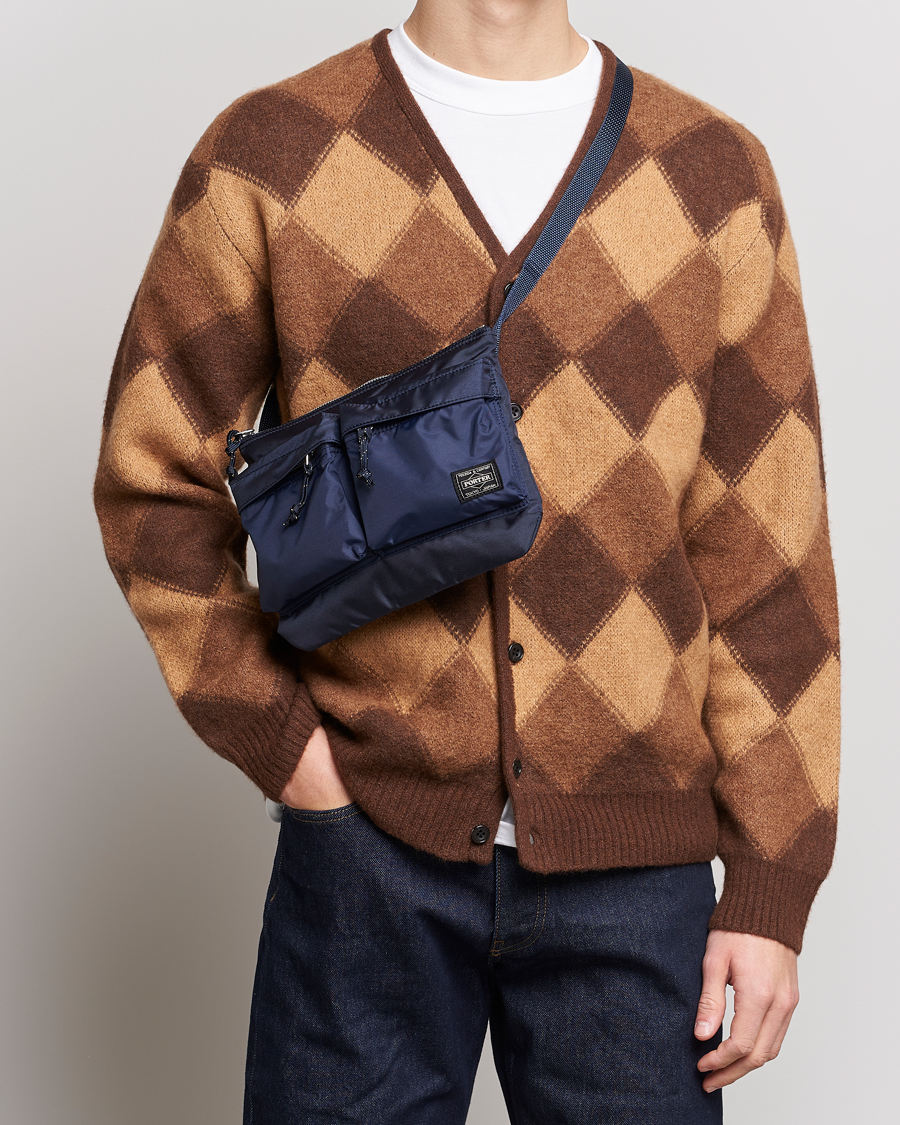 Uomini | Borse | Porter-Yoshida & Co. | Force Small Shoulder Bag Navy Blue