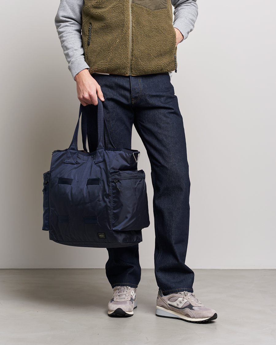 Uomini | Borse | Porter-Yoshida & Co. | Force 2Way Tote Bag Navy Blue