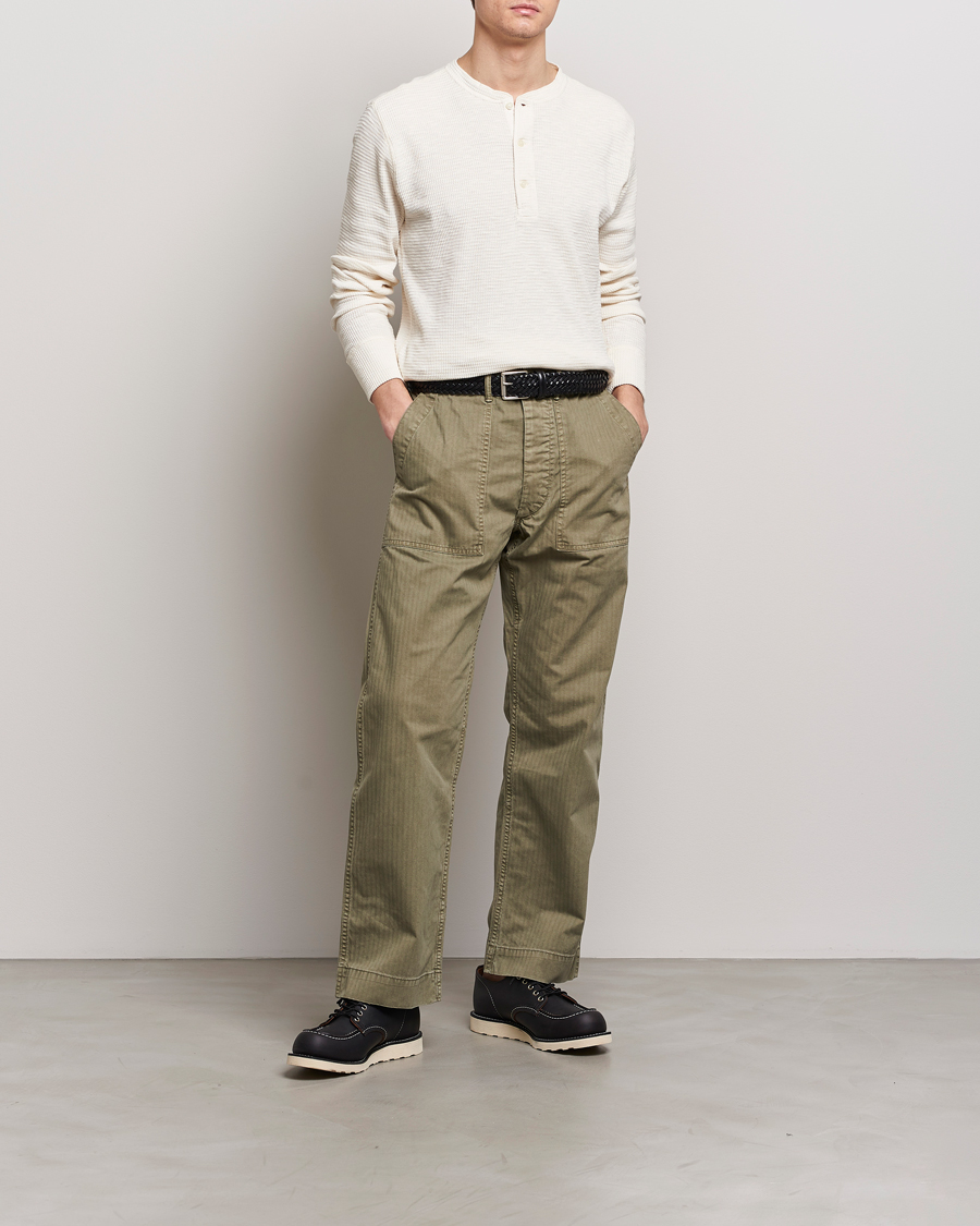 Uomini | T-shirt | RRL | Long Sleeve Henley Paper White