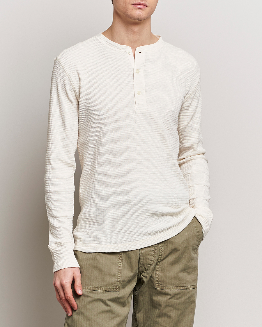 Uomini | T-shirt | RRL | Long Sleeve Henley Paper White