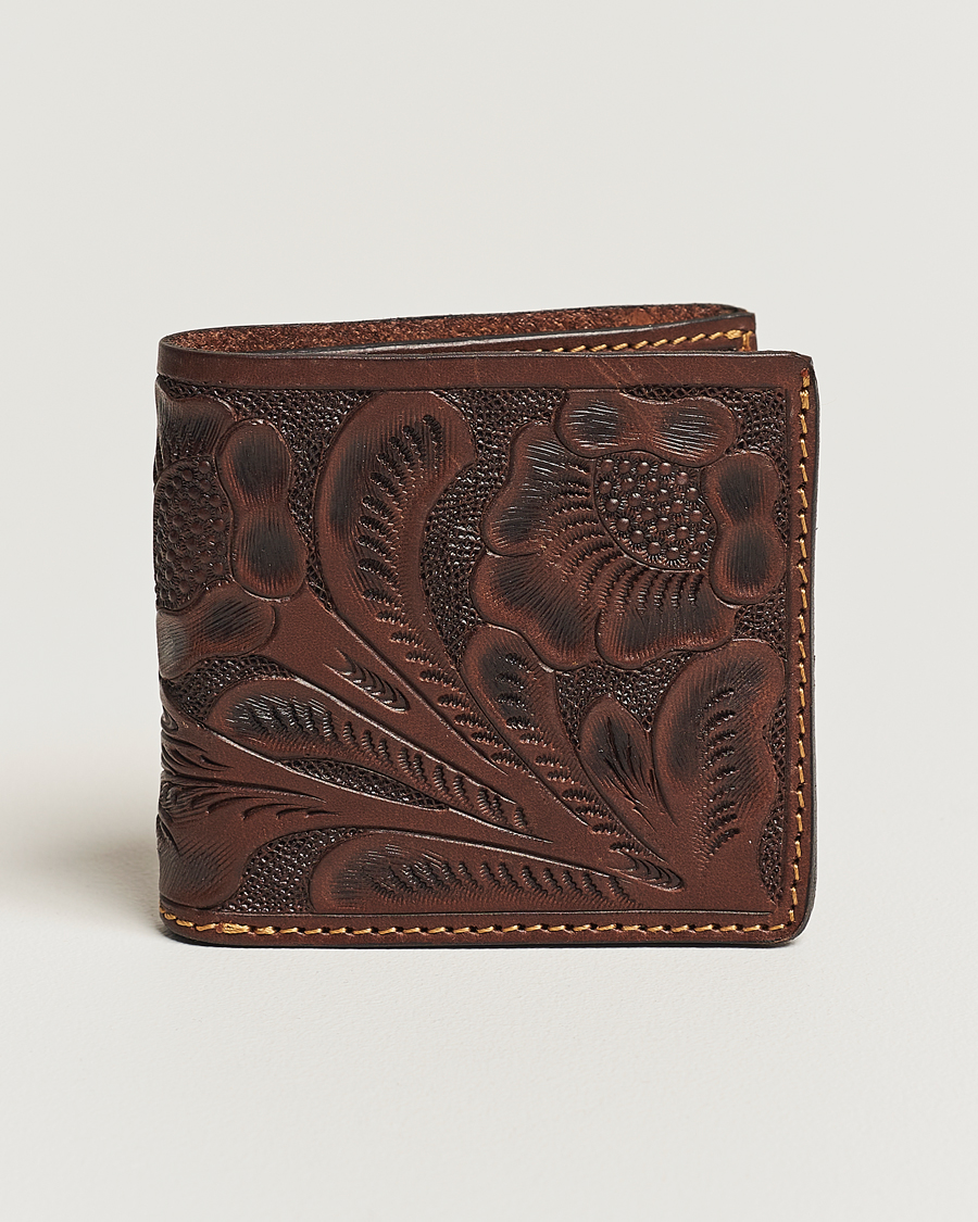 Uomini | RRL Embossed Billfold Wallet Dark Brown | RRL | Embossed Billfold Wallet Dark Brown