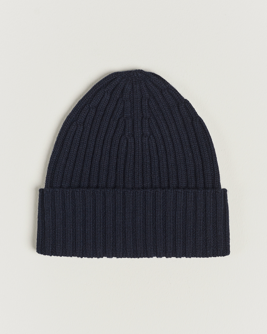 Uomini | Berretti | Piacenza Cashmere | Ribbed Cashmere Beanie Navy