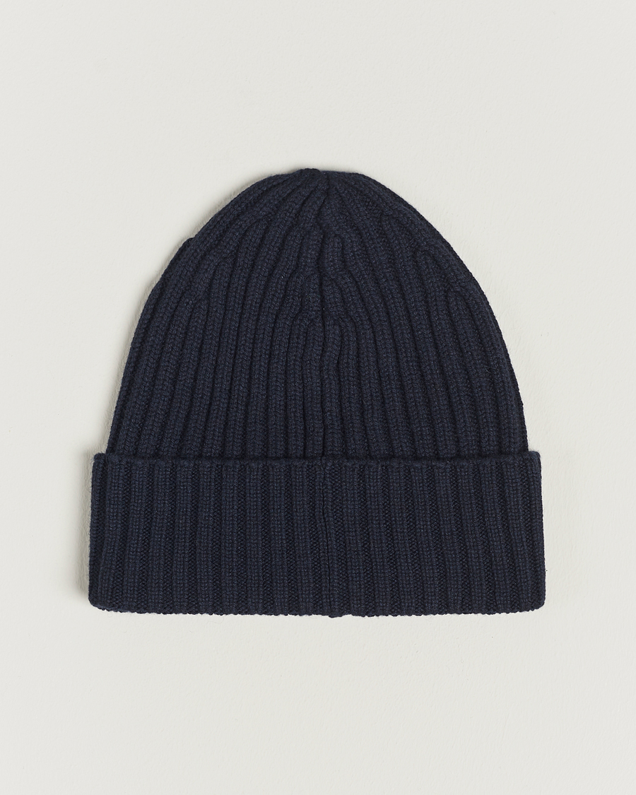 Uomini | Berretti | Piacenza Cashmere | Ribbed Cashmere Beanie Navy