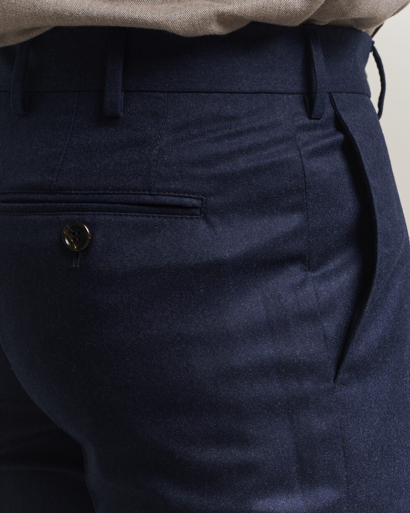 Uomini | Pantaloni | Brunello Cucinelli | Slim Fit Flannel Trousers Navy