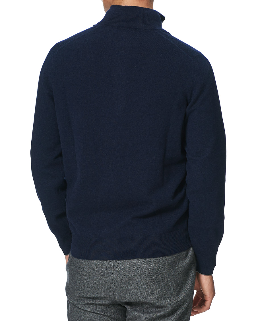 Uomini | Maglieria | Brunello Cucinelli | 2 Ply Cashmere Half Zip Navy