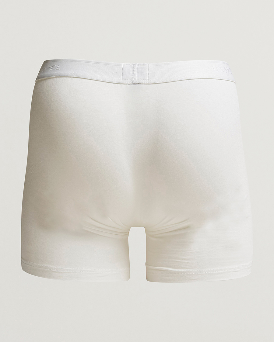 Uomini | Biancheria intima | Sunspel | Long Leg Cotton Stretch Trunk White