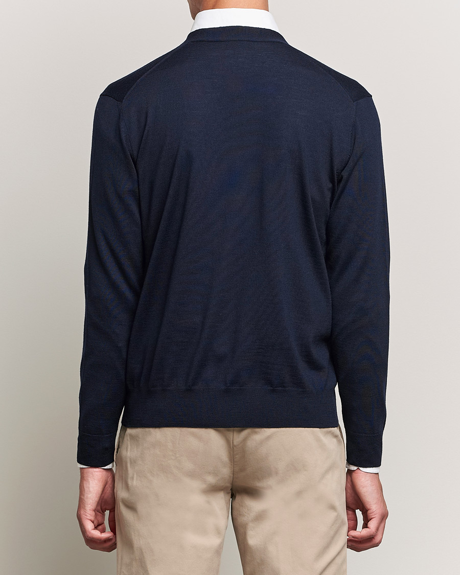 Uomini | Maglieria | Canali | Merino Wool Cardigan Navy