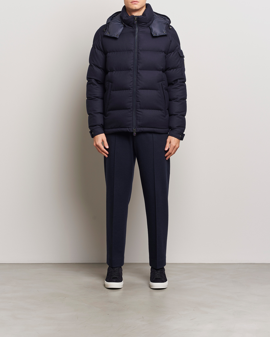 Uomini | Giacche | Moncler | Montgenevre Flannel Down Jacket Navy