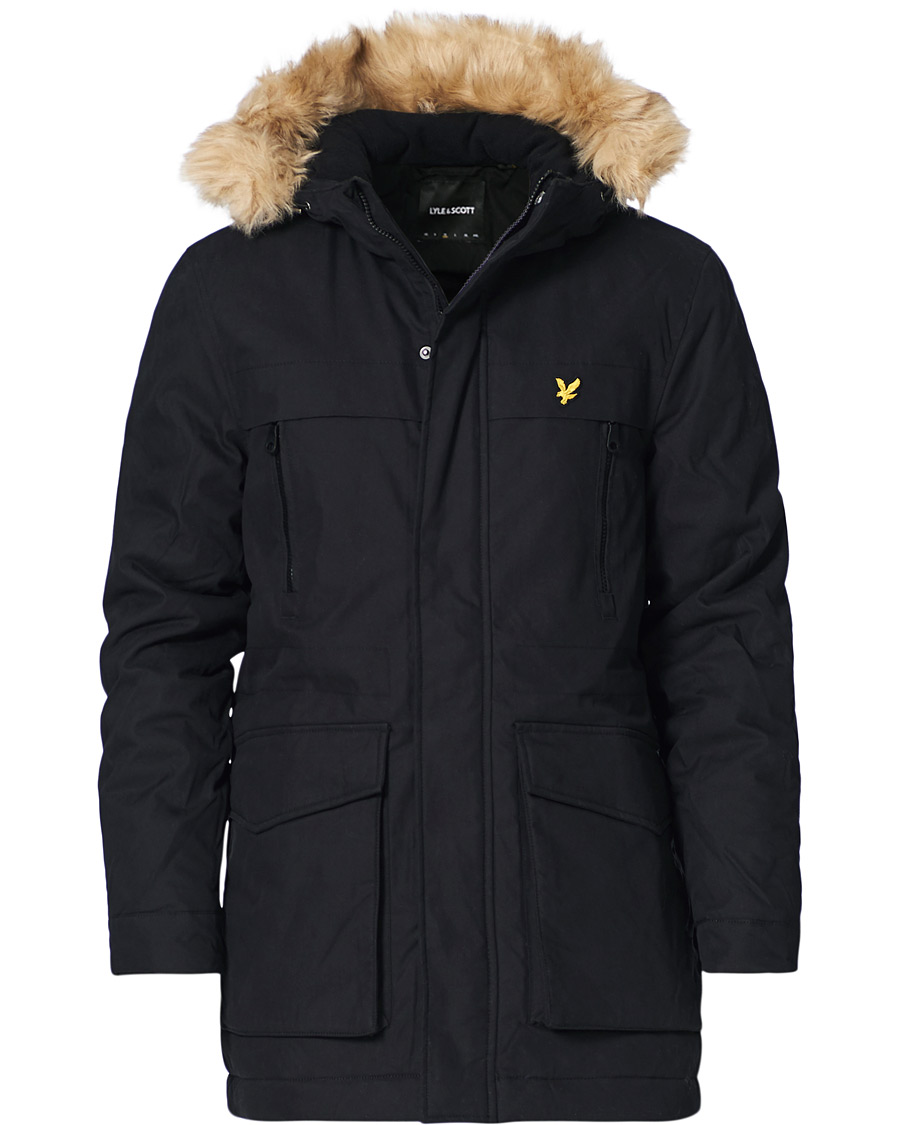 Uomini | Giacche | Lyle & Scott | Winter Weight Micro Fleece Parka Black