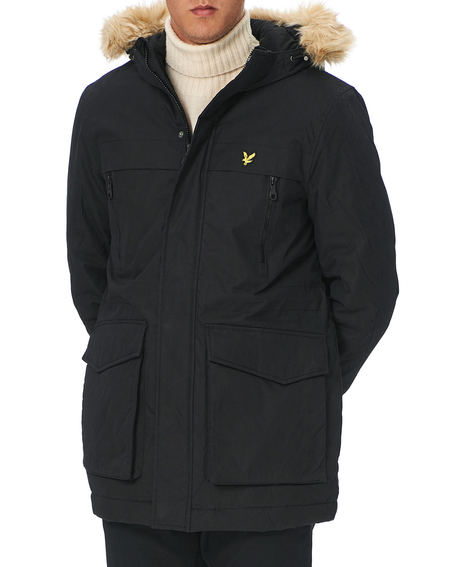 Uomini | Giacche | Lyle & Scott | Winter Weight Micro Fleece Parka Black