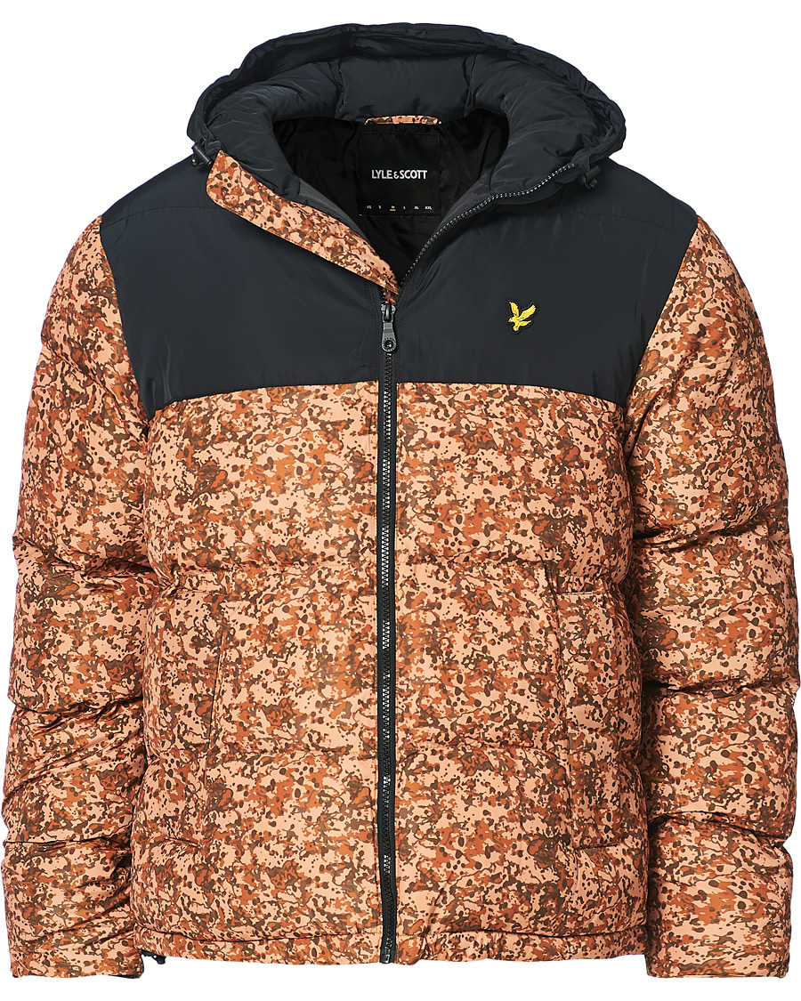 Uomini | Giacche | Lyle & Scott | Earth Print Padded Jacket Jet Black