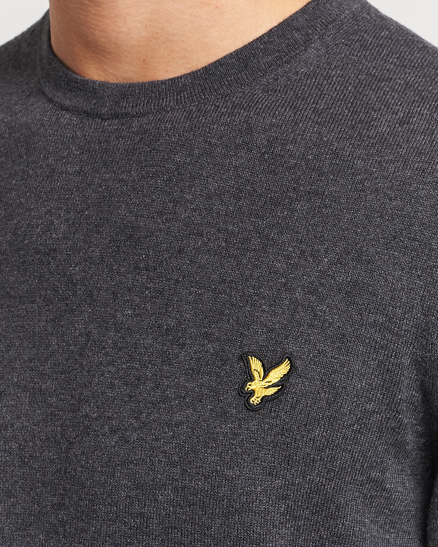 Uomini | Maglieria | Lyle & Scott | Cotton/Merino Crew Neck Jumper Charcoal Marl