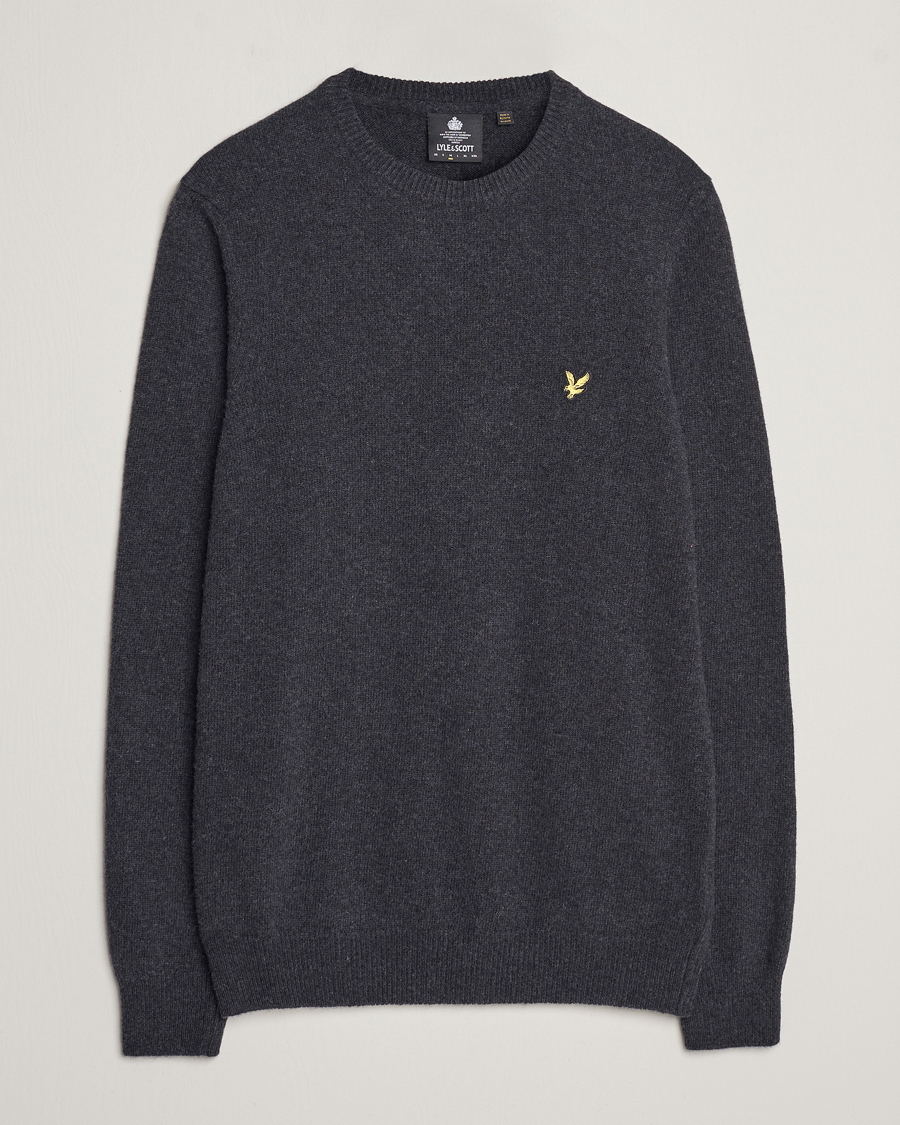 Uomini | Maglieria | Lyle & Scott | Lambswool Crew Neck Pullover Charcoal Marl