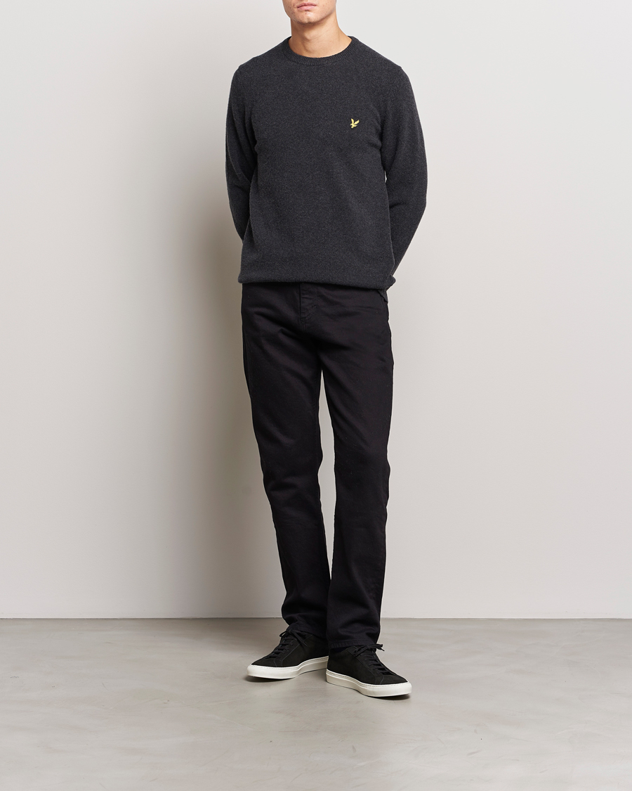 Uomini | Maglieria | Lyle & Scott | Lambswool Crew Neck Pullover Charcoal Marl