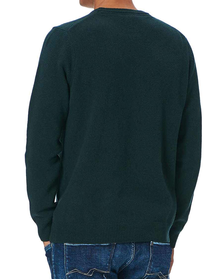 Uomini | Maglieria | Lyle & Scott | Lambswool Crew Neck Pullover Dark Green Marl