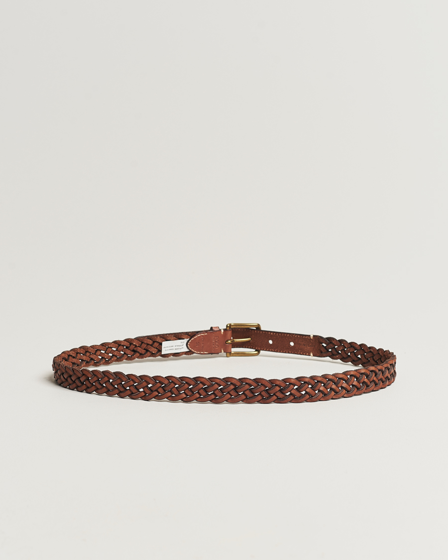 Uomini | Polo Ralph Lauren Leather Braided Belt Saddle Brown | Polo Ralph Lauren | Leather Braided Belt Saddle Brown
