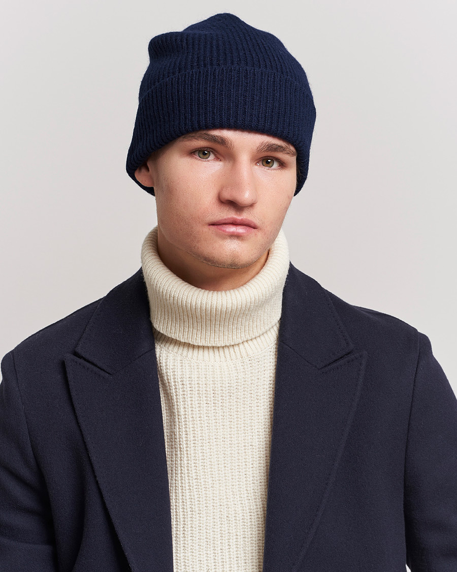 Uomini | Berretti | Le Bonnet | Lambswool/Caregora Beanie Midnight