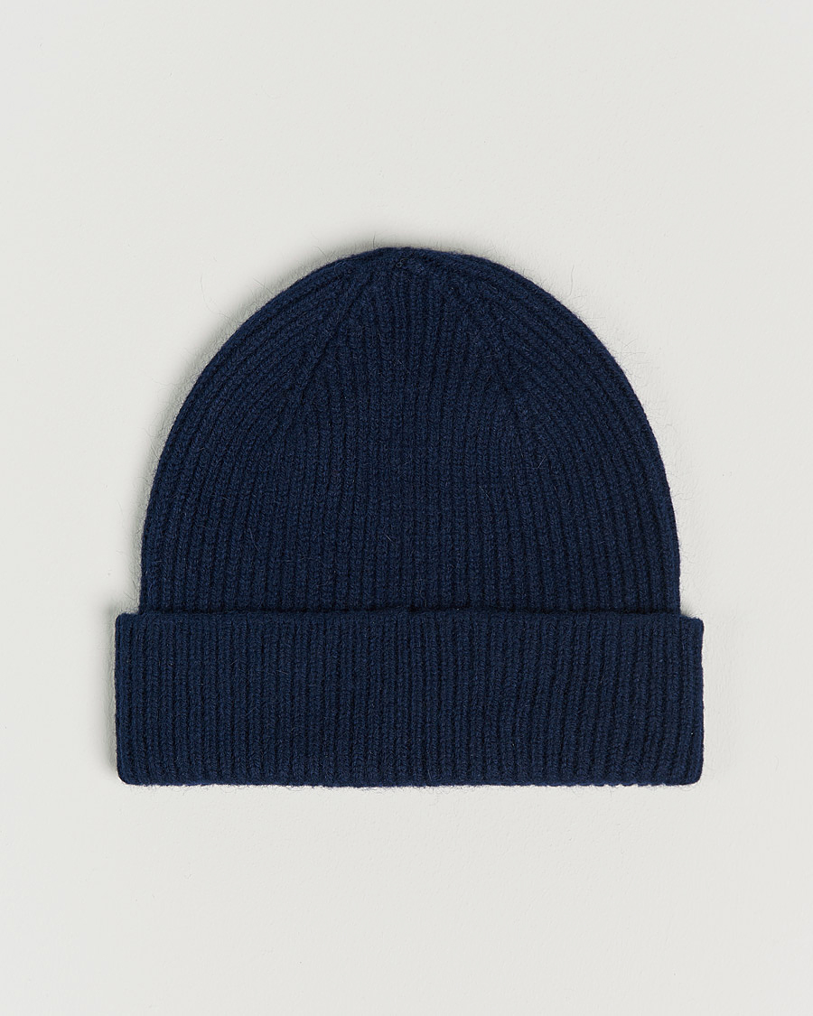 Uomini | Berretti | Le Bonnet | Lambswool/Caregora Beanie Midnight