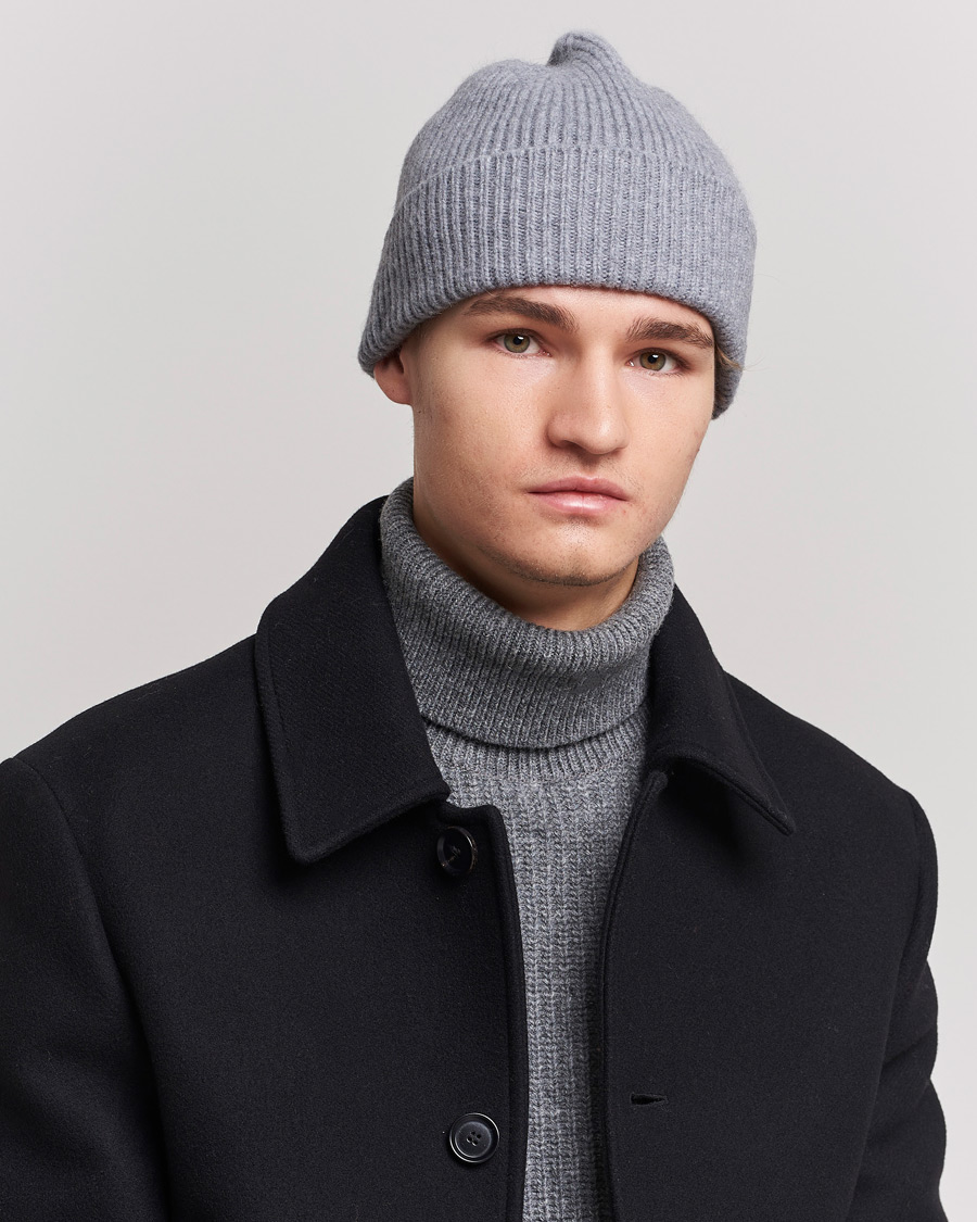 Uomini | Berretti | Le Bonnet | Lambswool/Caregora Beanie Smoke