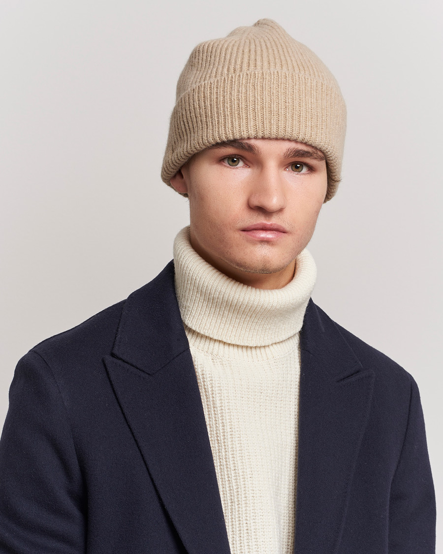 Uomini | Berretti | Le Bonnet | Lambswool/Caregora Beanie Sand