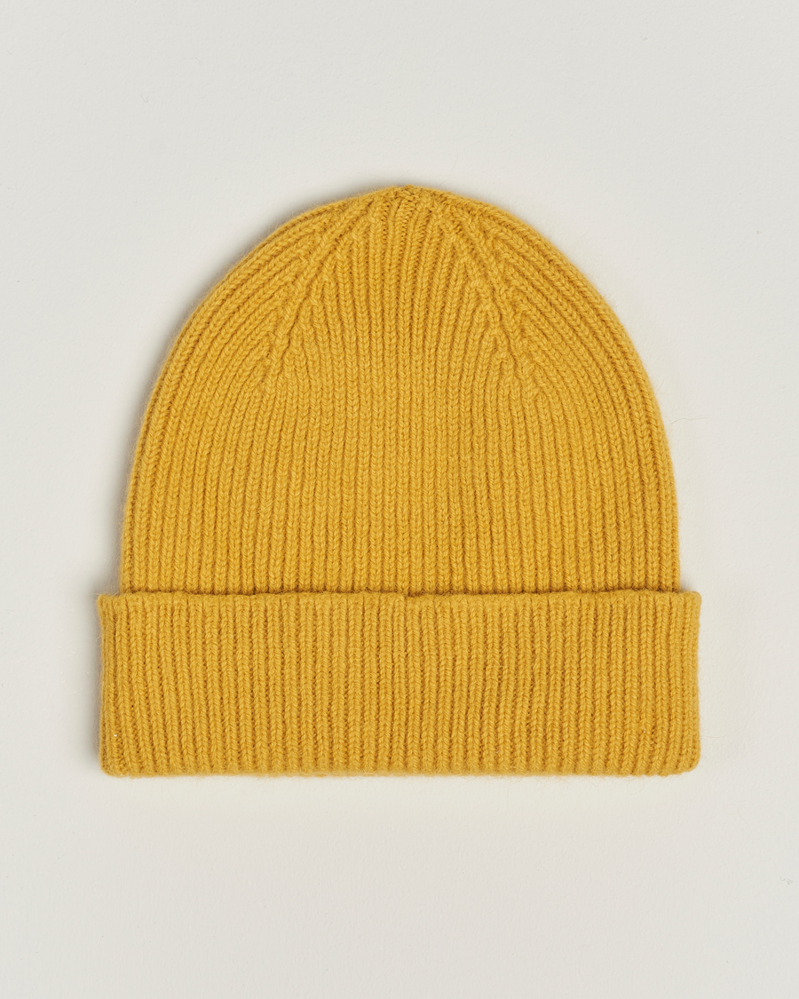 Uomini | Berretti | Le Bonnet | Lambswool/Caregora Beanie Mustard