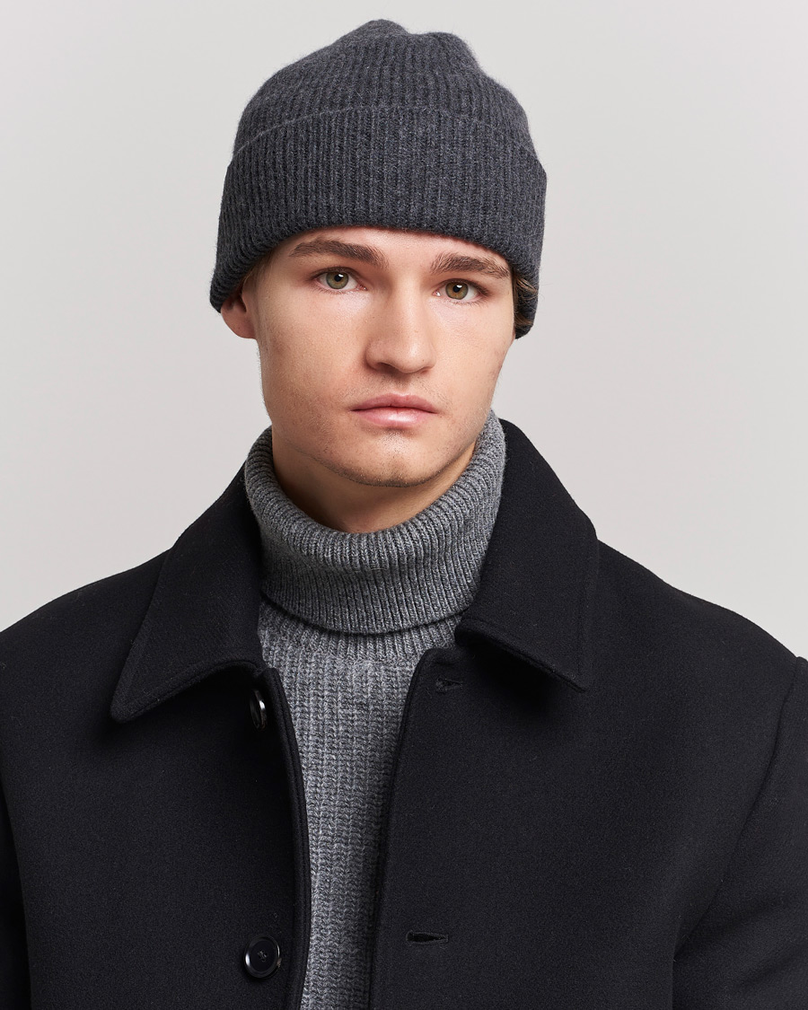 Uomini | Berretti | Le Bonnet | Lambswool/Caregora Beanie Graphite