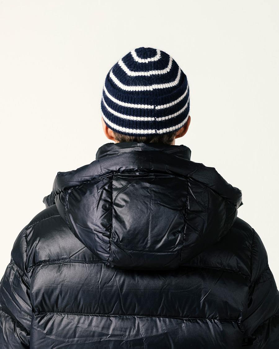 Uomini | Berretti | Le Bonnet | Lambswool/Caregora Beanie Midnight Stripe