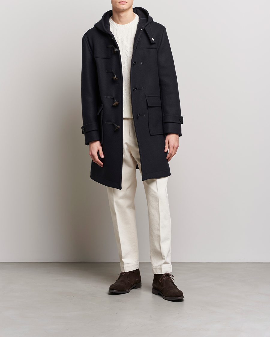 Uomini | Giacche | Mackintosh | Weir Wool Hooded Duffle Navy