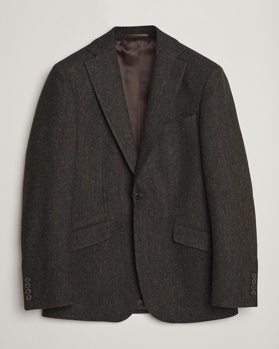 Uomini | Blazers | Walker Slater | Edward Wool Donegal Blazer Dark Brown