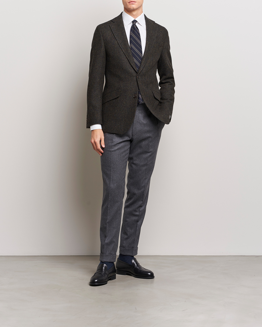 Uomini | Blazers | Walker Slater | Edward Wool Donegal Blazer Dark Brown
