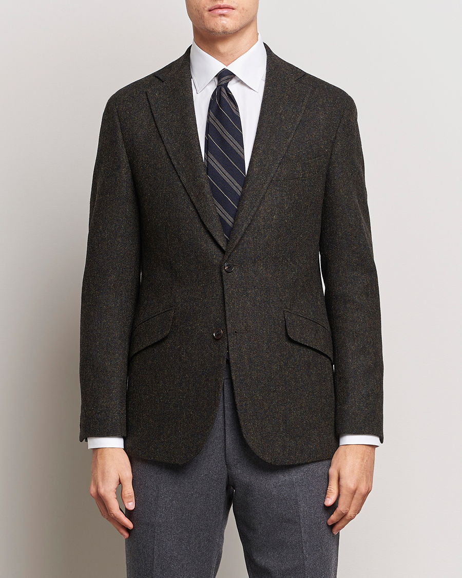 Uomini | Blazers | Walker Slater | Edward Wool Donegal Blazer Dark Brown