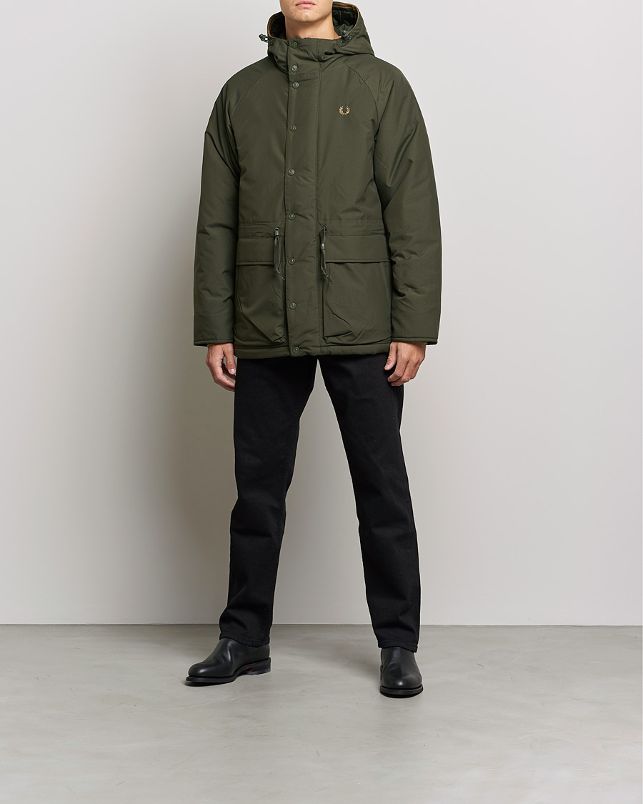 Uomini | Giacche | Fred Perry | Padded Zip Through Parka Hunting Green