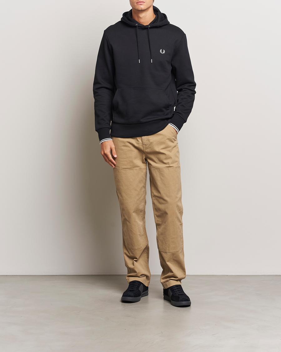Uomini | Maglieria | Fred Perry | Tipped Hoodie Black