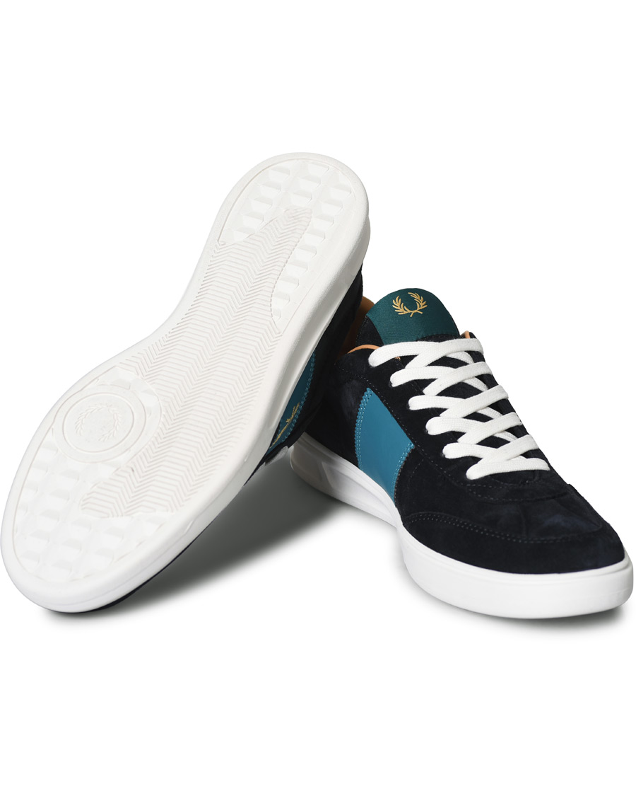 Uomini | Fred Perry Suede Panel Sneakers Navy | Fred Perry | Suede Panel Sneakers Navy