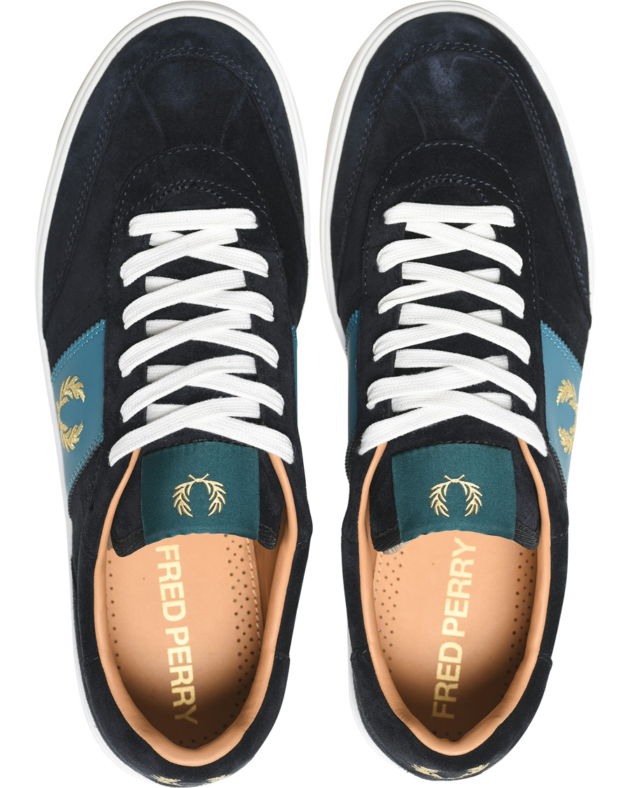 Uomini | Fred Perry Suede Panel Sneakers Navy | Fred Perry | Suede Panel Sneakers Navy