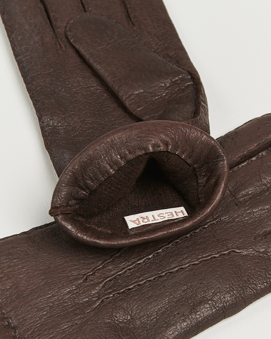 Uomini | Hestra Peccary Handsewn Cashmere Glove Espresso | Hestra | Peccary Handsewn Cashmere Glove Espresso