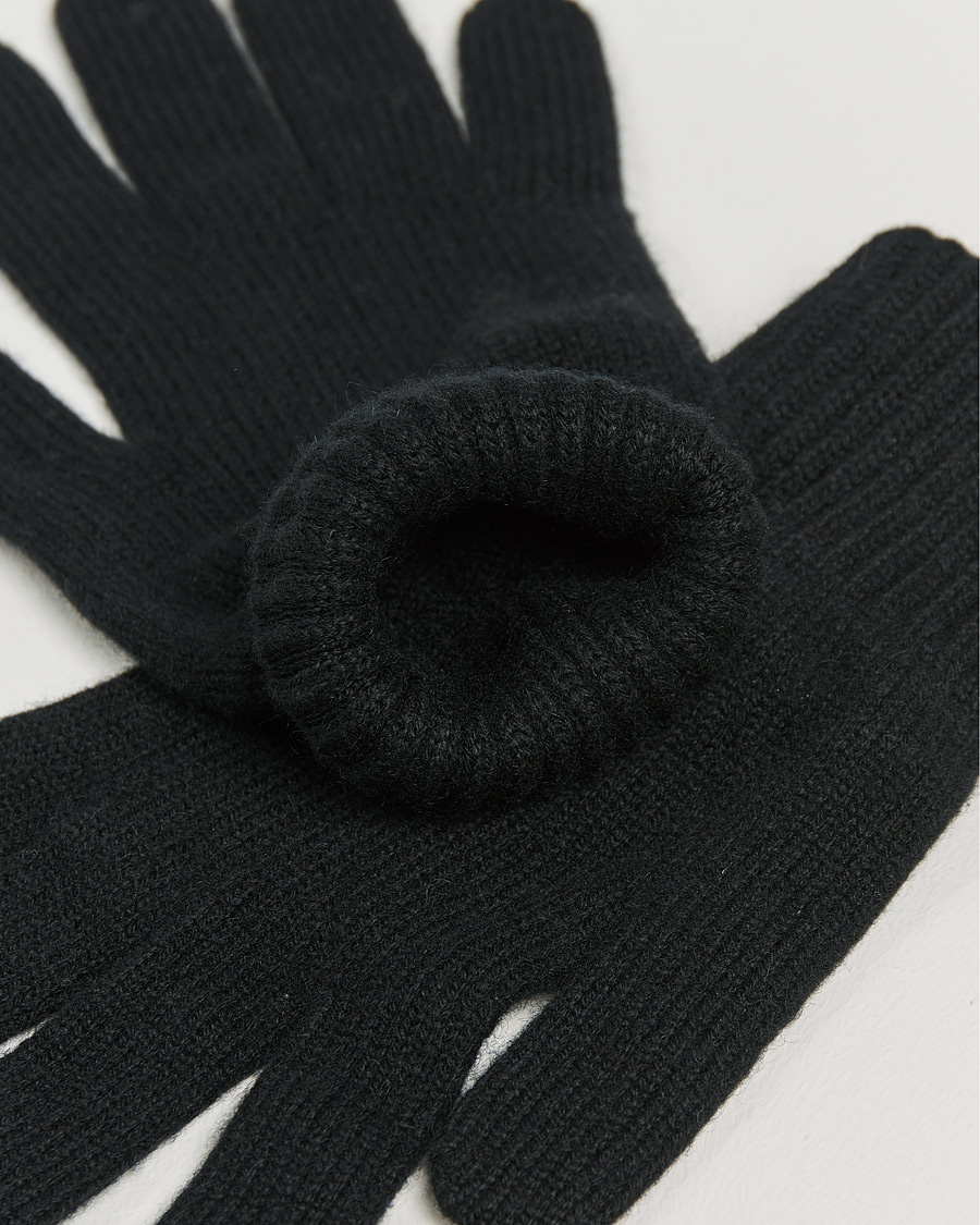 Uomini | Johnstons of Elgin Knitted Cashmere Gloves Black | Johnstons of Elgin | Knitted Cashmere Gloves Black