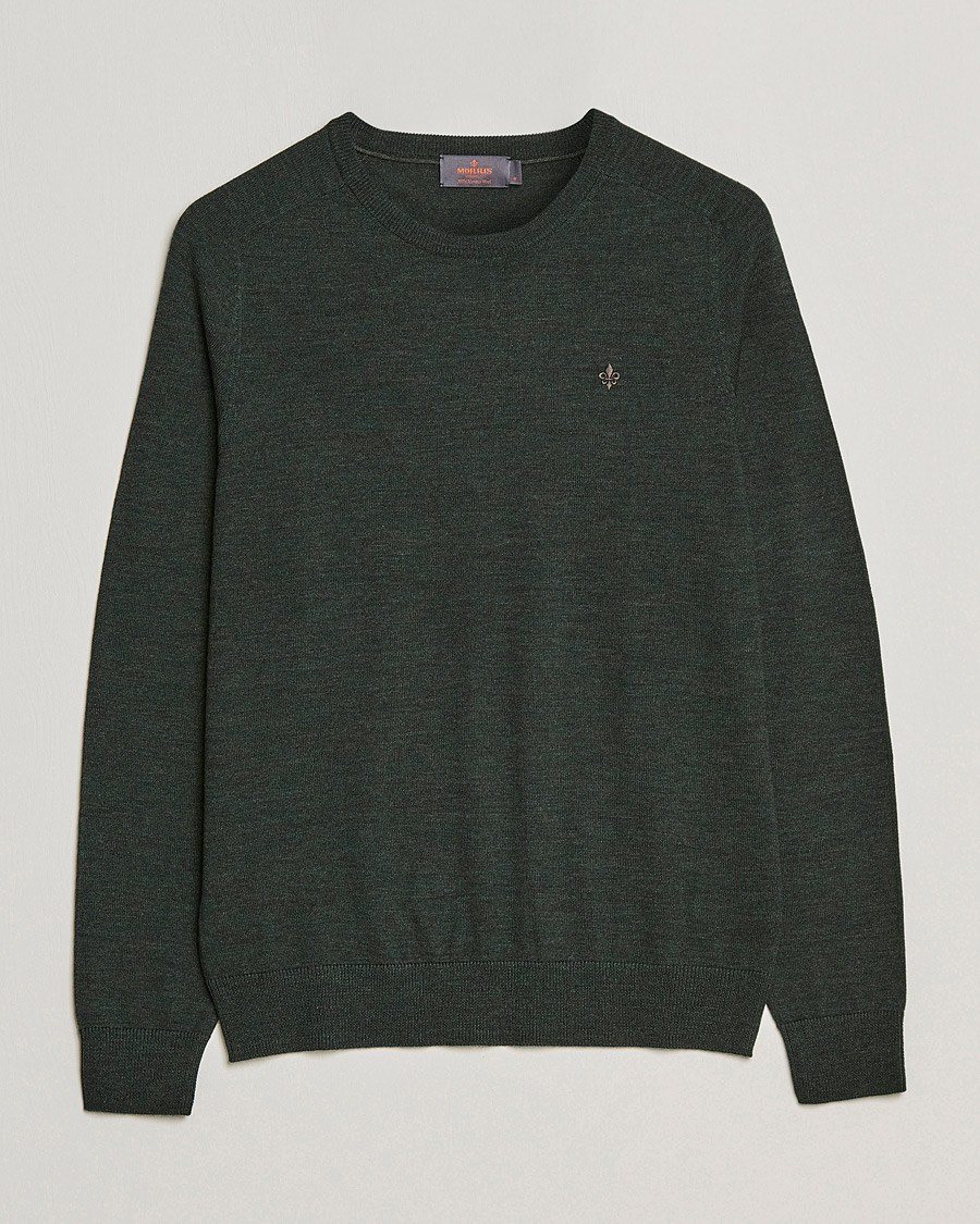 Uomini | Maglieria | Morris | Merino O-neck Olive Melange