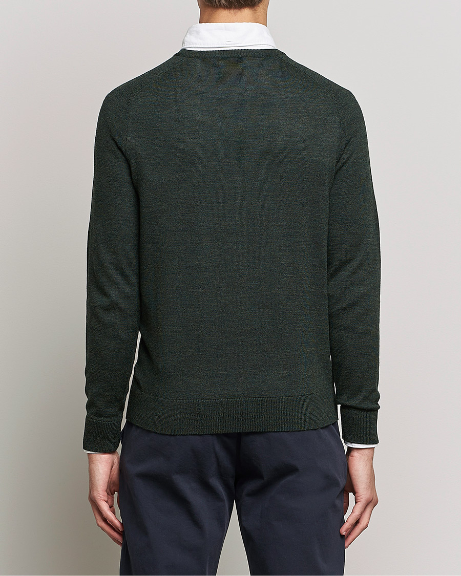 Uomini | Maglieria | Morris | Merino O-neck Olive Melange