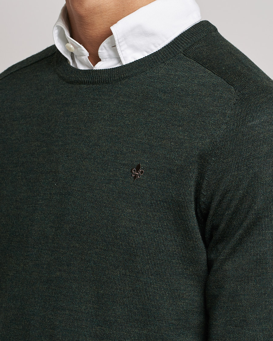 Uomini | Maglieria | Morris | Merino O-neck Olive Melange