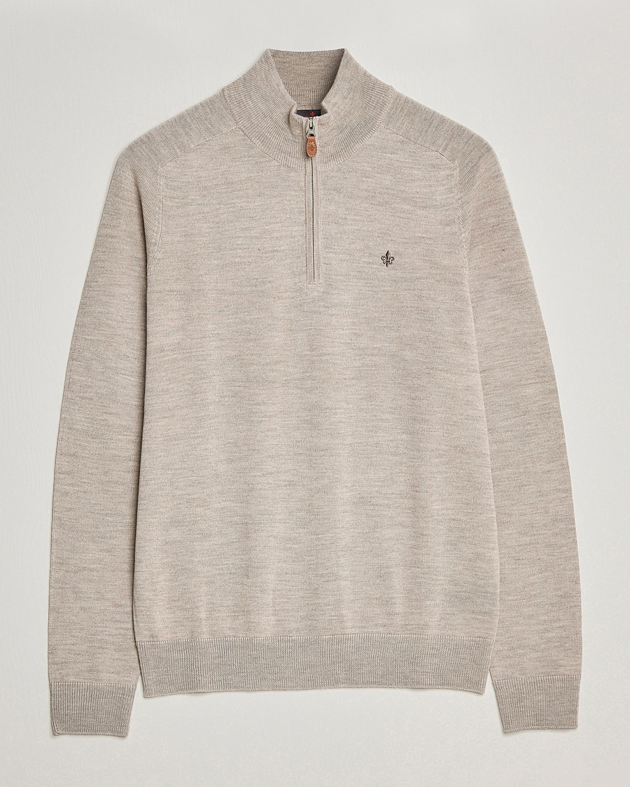 Uomini | Maglieria | Morris | John Merino Half Zip Khaki