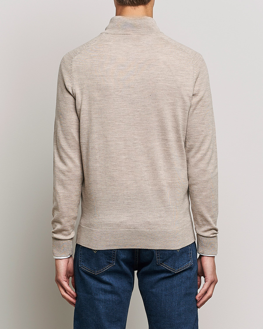 Uomini | Maglieria | Morris | John Merino Half Zip Khaki